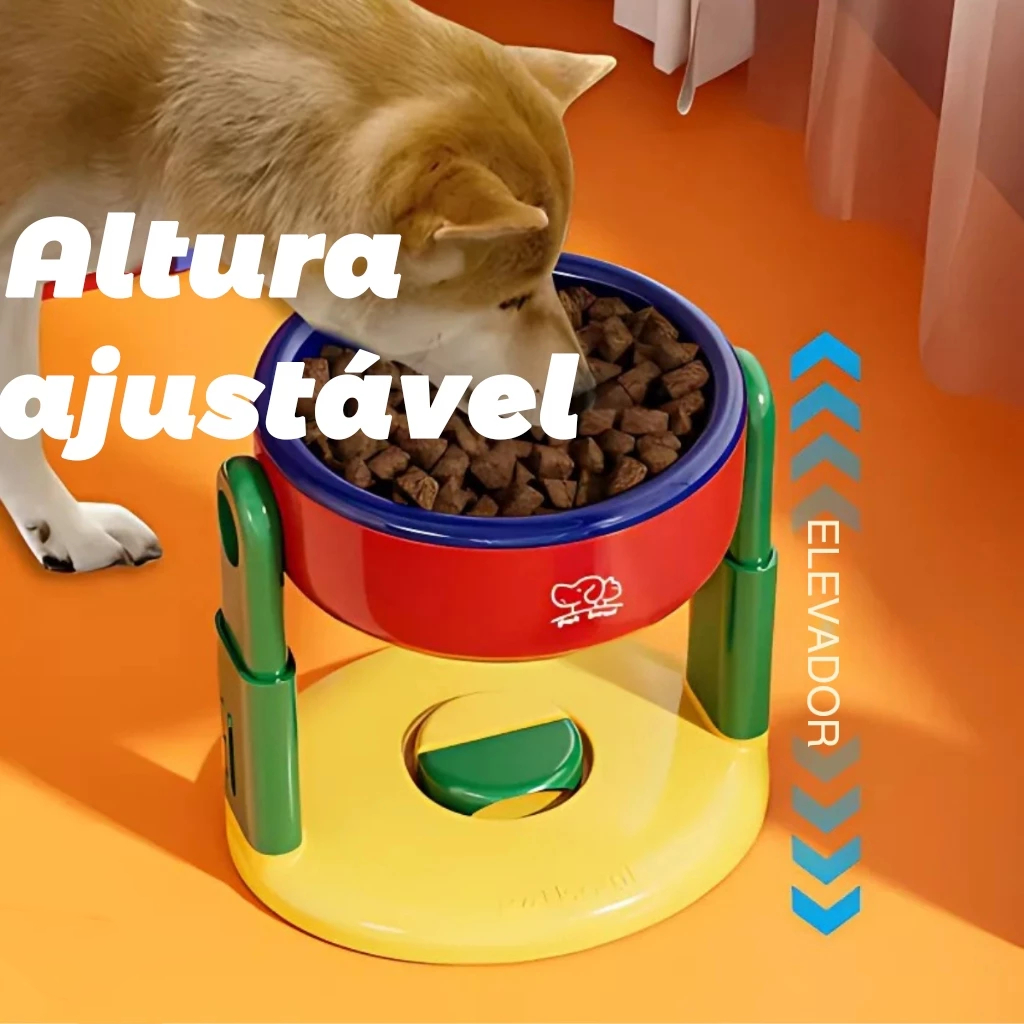 Dog Cat Feeder Bowl with Suction Cup and Height Adjustment