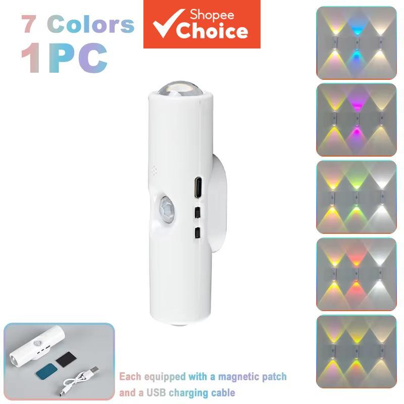 AXUS Lights Smart RGB Sensor De Movimento De Parede De Cabeça Dupla Luz Noturna Magnética Iluminação De Holofote Recarre