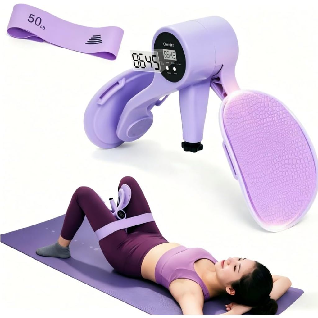 Thigh Trainer for Women, 12-80LB Adjustable Resistance Inner Thigh Exerciser for Pelvic Floor Muscle Repair with 50LB Re