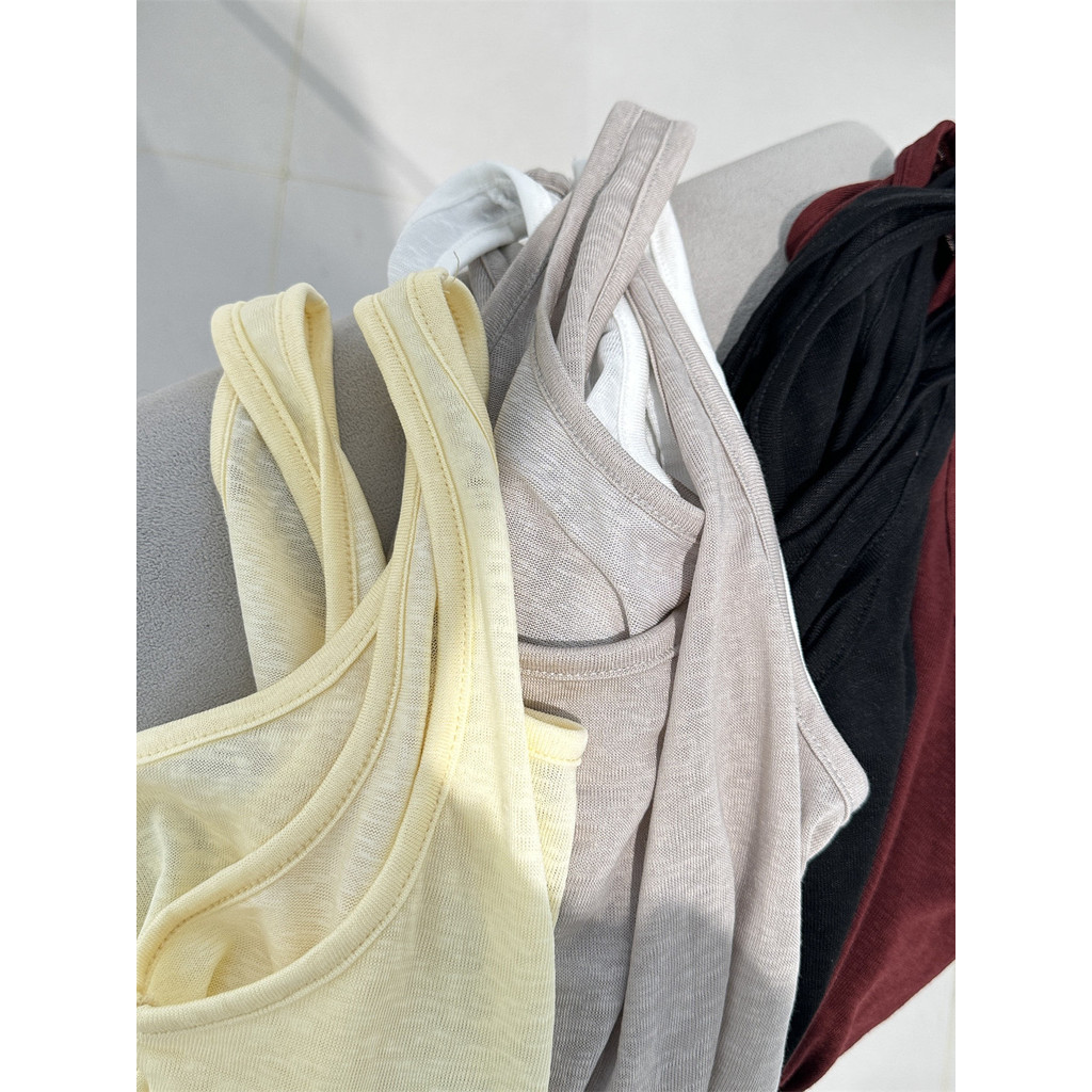 Atlas ~ Big Brand Cut Label Lyocell Tencel Camisola Feminina Legal Solta Interior Sem Mangas Camisa de Fundo