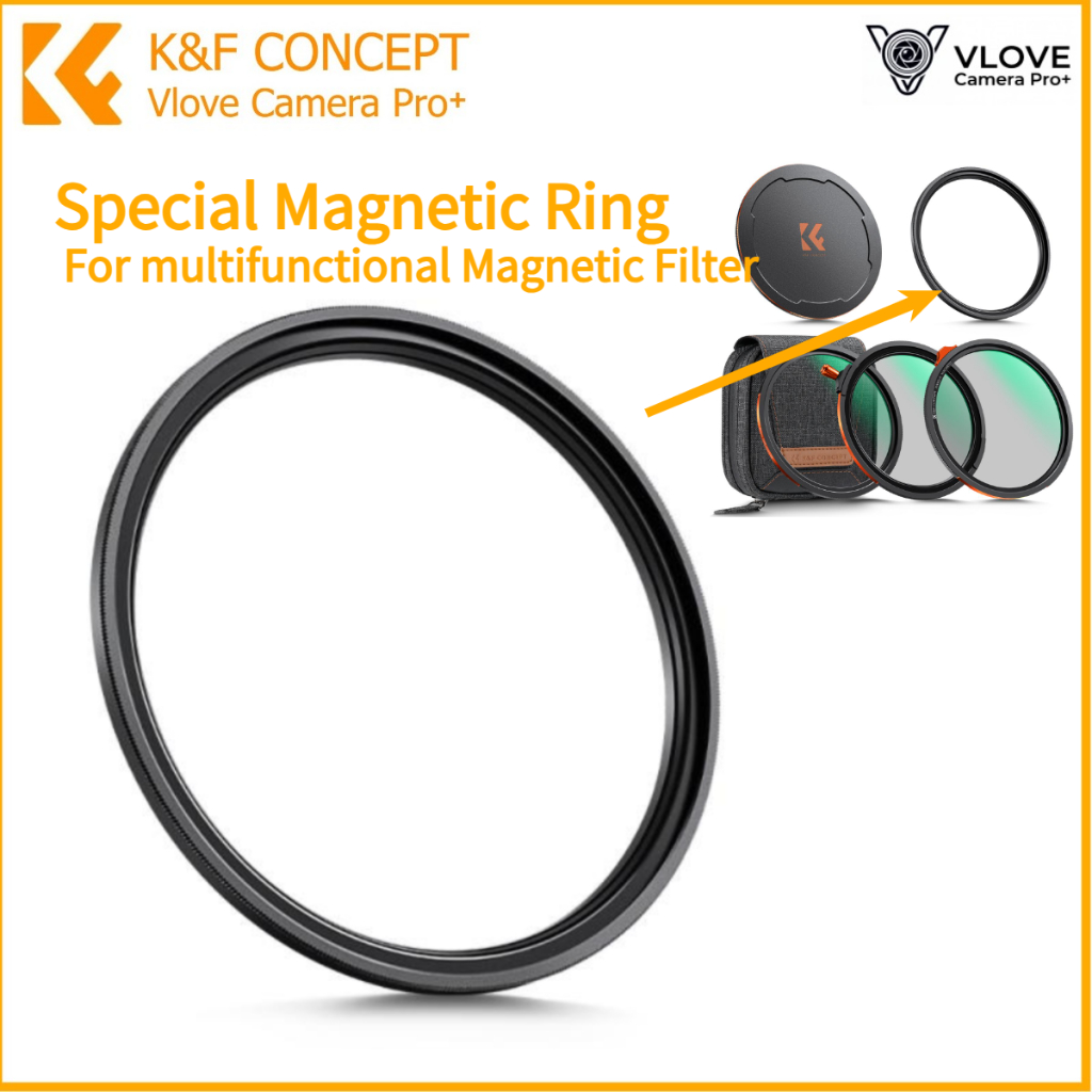 Anel Adaptador De Filtro Multifuncional Magnético K & F Concept , Preto Fosco , Estrutura De 4.2 Mm , Série NANO-X .