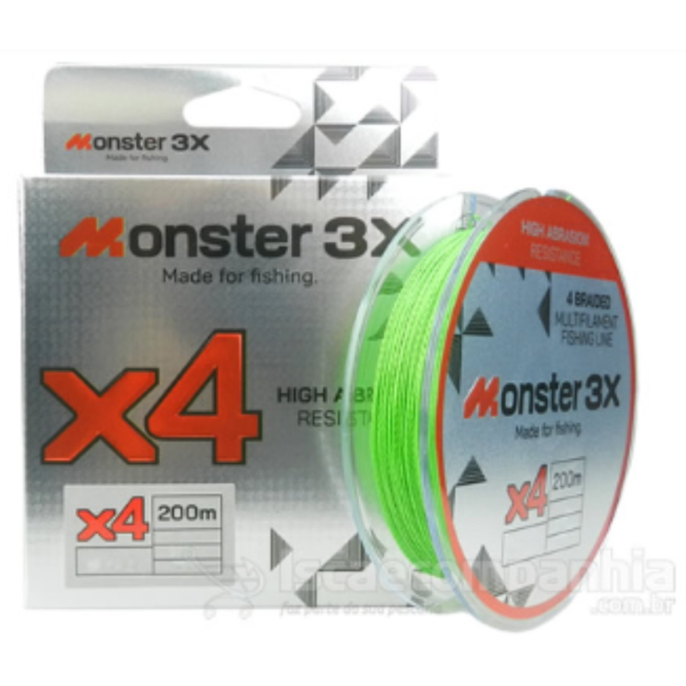 MONSTER 3X LINHA DE MULTIFILAMENTO X4 1.5 20MM 22LB 10K 200M
