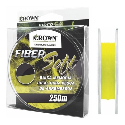 Linha Mono Fiber Soft Yellow Crown 0,33mm 22lbs -  250m
