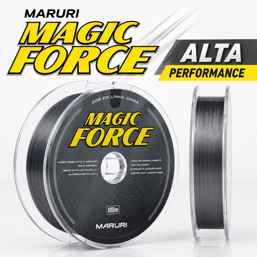 Linha 0,33mm 22lb Maruri Magic Force Cinza 100m Resistente