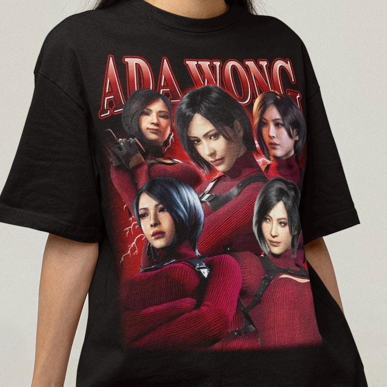 Camiseta Unisex Resident Evil Ada Wong Bootleg Gaming Waifu Moderna Estilosa Premium Tendência