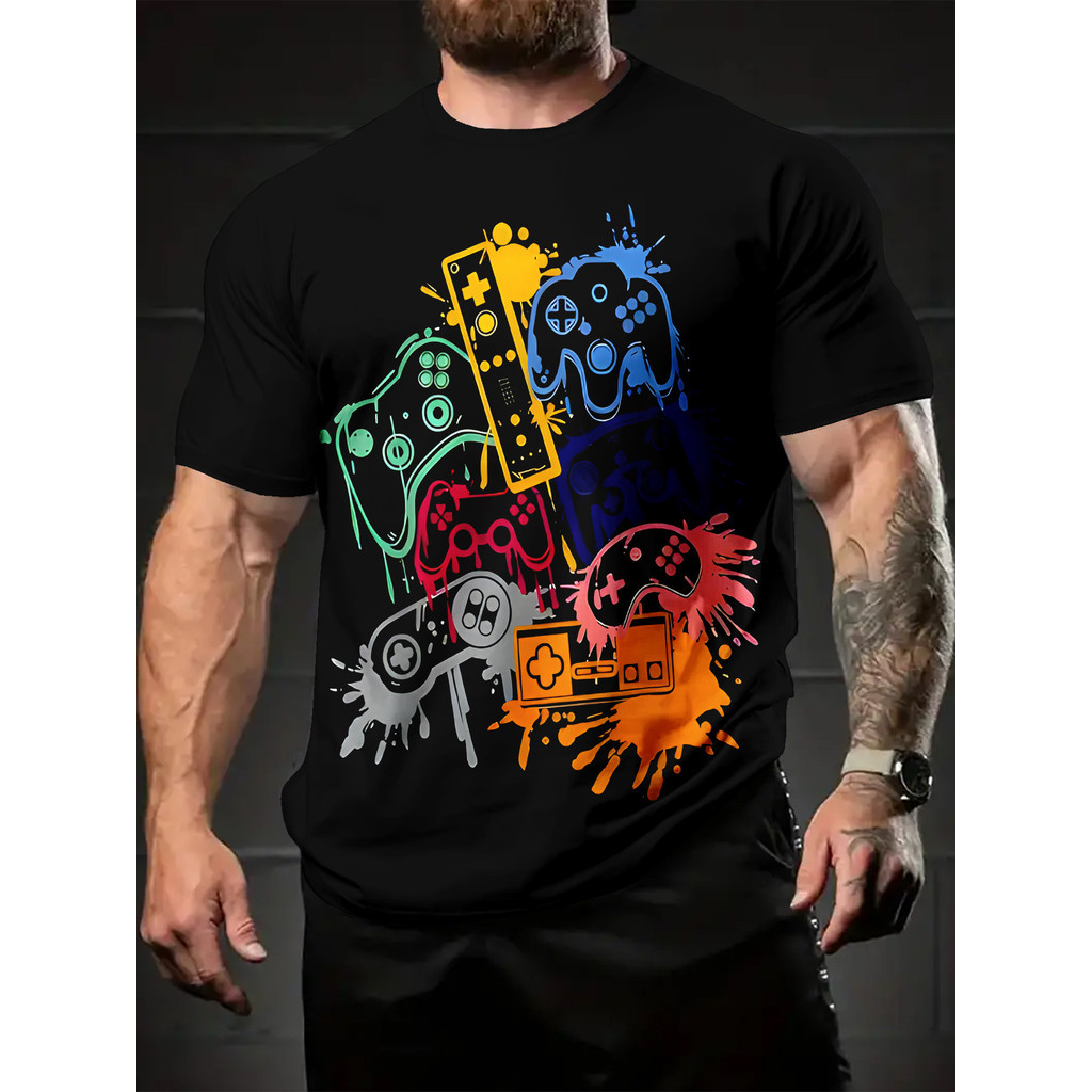 Camiseta Unissex Premium Plus size Gaming Controller Básica 100% Algodão Confecção Própria