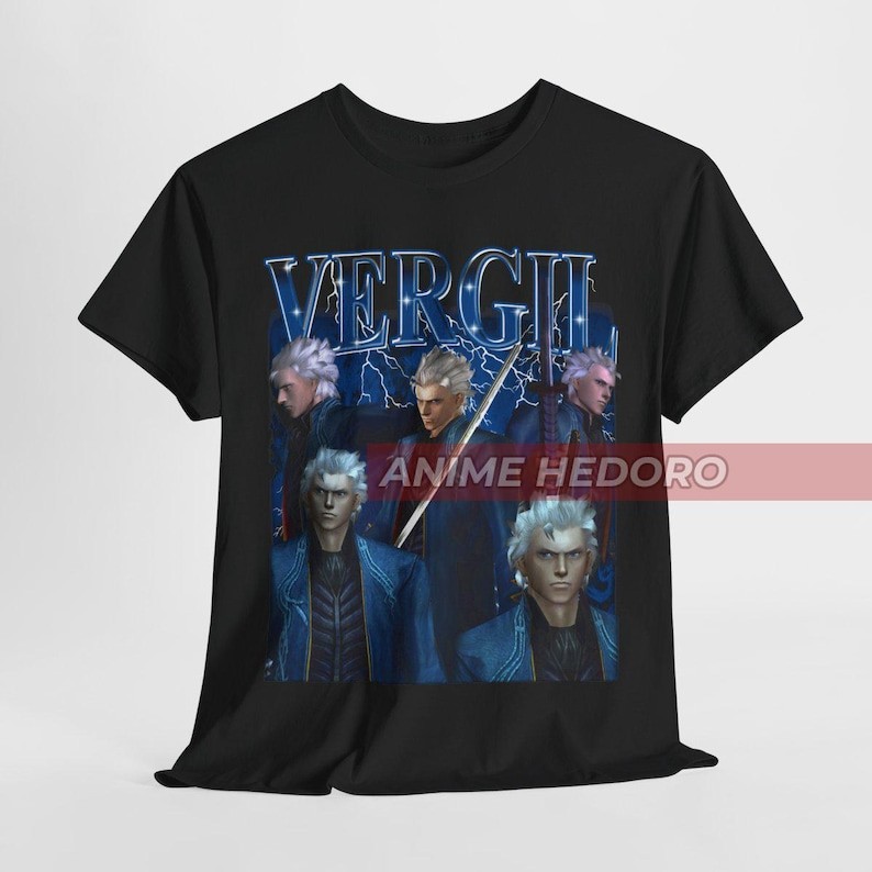 Camiseta Vergil Devil’s Cry 3 Bootleg Gaming Jogo Japonês Estilosa Moderna Premium Tendência