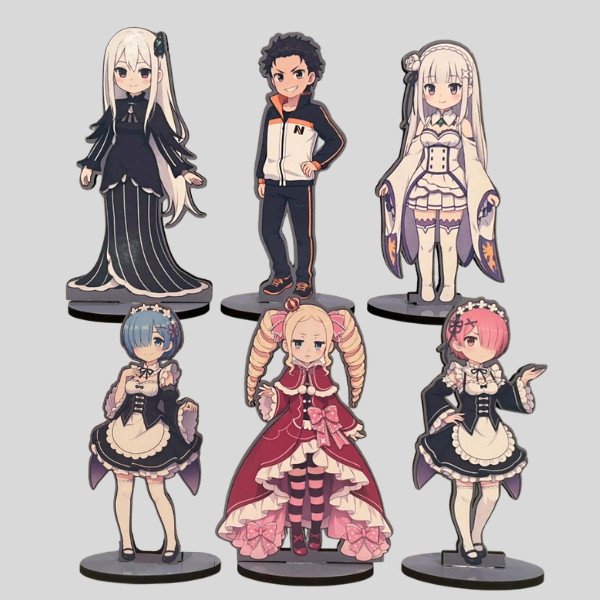 Re:zero Anime Subaru Rem Ram Emilia Beatrice Echidna decoração para otaku estante mangá rezero