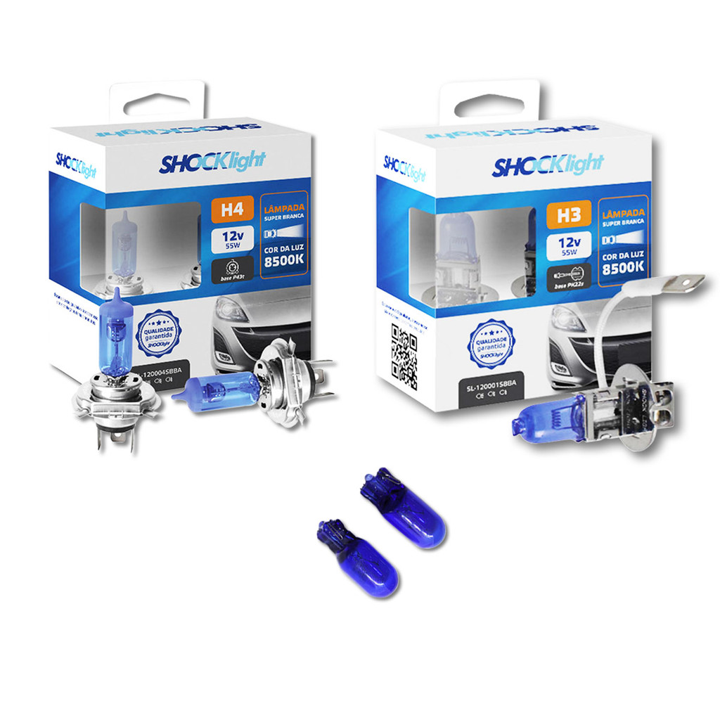 KIT lâmpadas Super brancas 8500K +LED T10 Subaru Impreza GL 1995/2000 H4 FAROL + H3 milhas