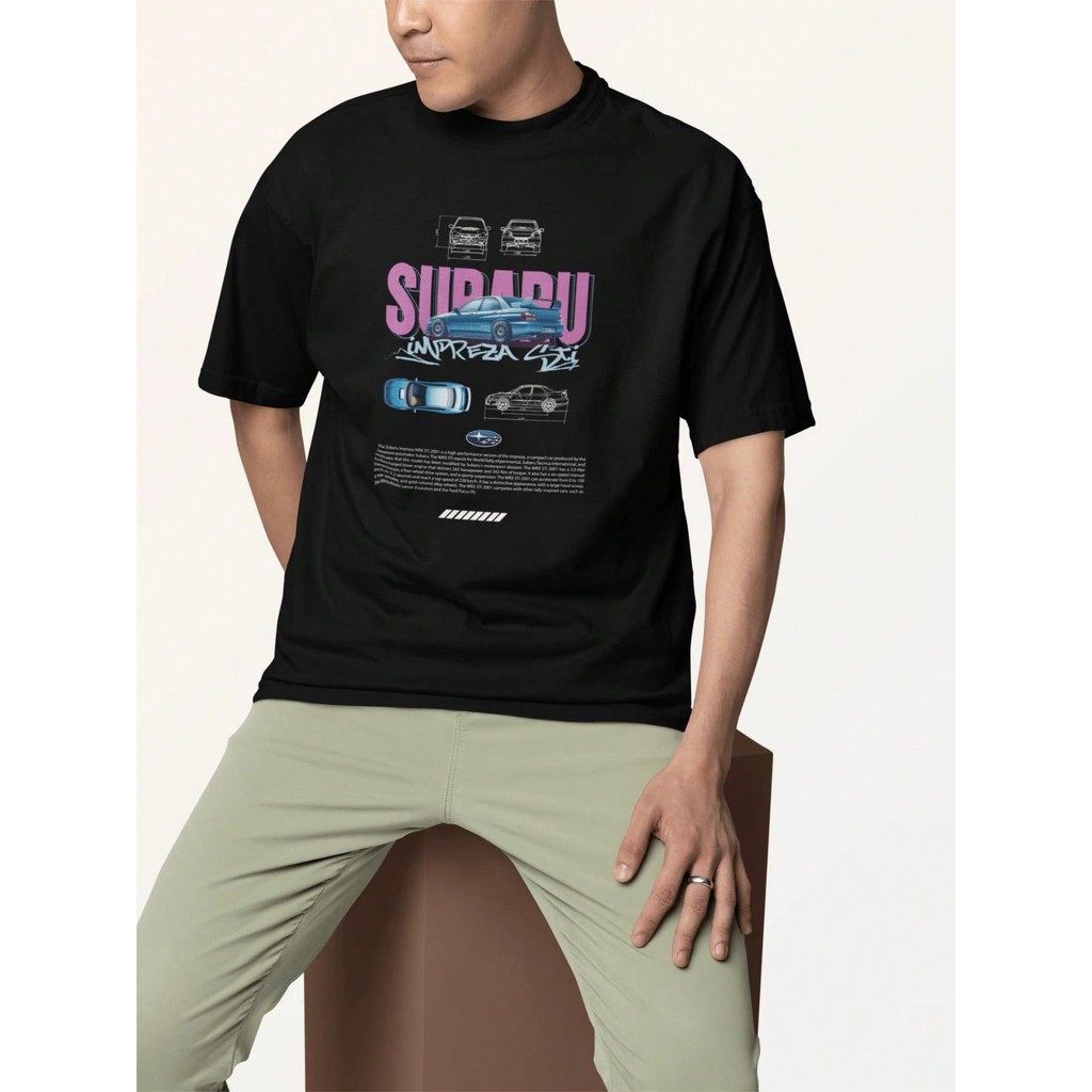 Camiseta Camisa Masculina Unissex  Streetwear Gola Redonda Estampa Grande - Subaru Impreza STI W12