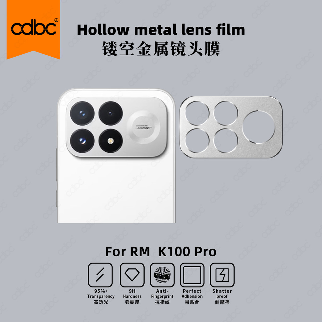 Película De Lente De Câmera Traseira cdbc Para Redmi K100 Pro Max Disponível Em HD Silk Print Oco Integrado Metal All-in