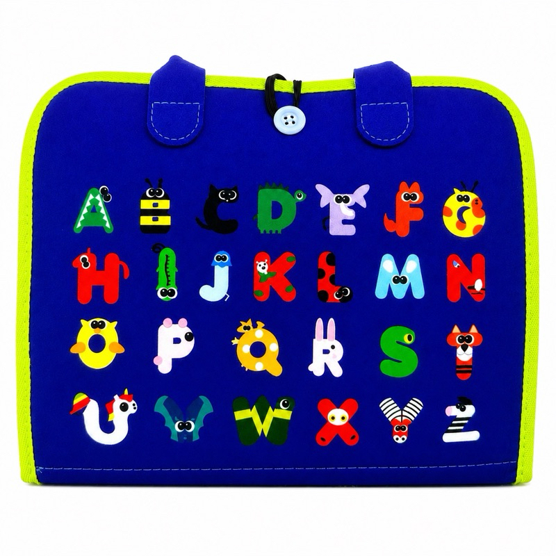 Livro Sensorial Montessori Infantil Quiet Book Menino e Menina em Feltro com Atividades Educativas