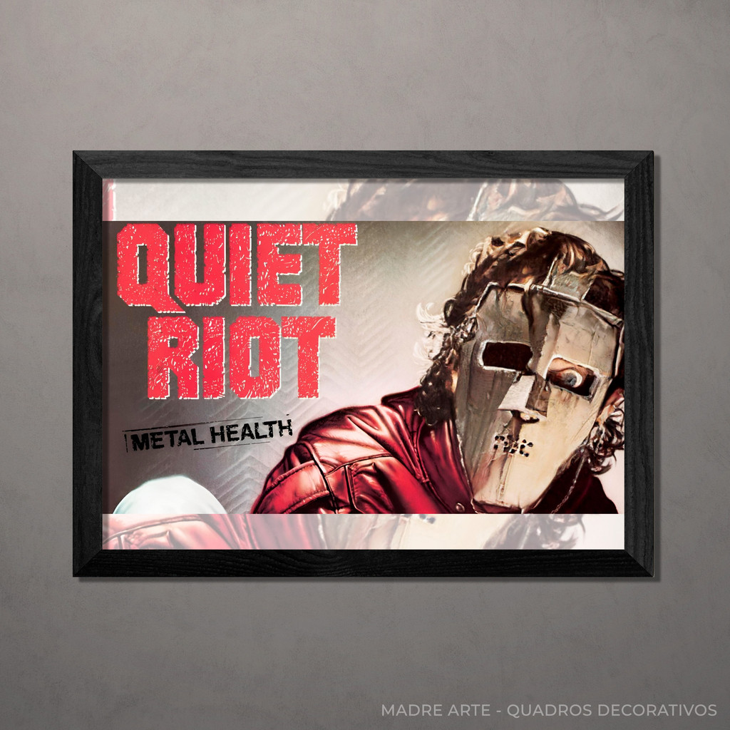 Quadro Decorativo Quiet Riot - Metal Healt A4 Com Vidro