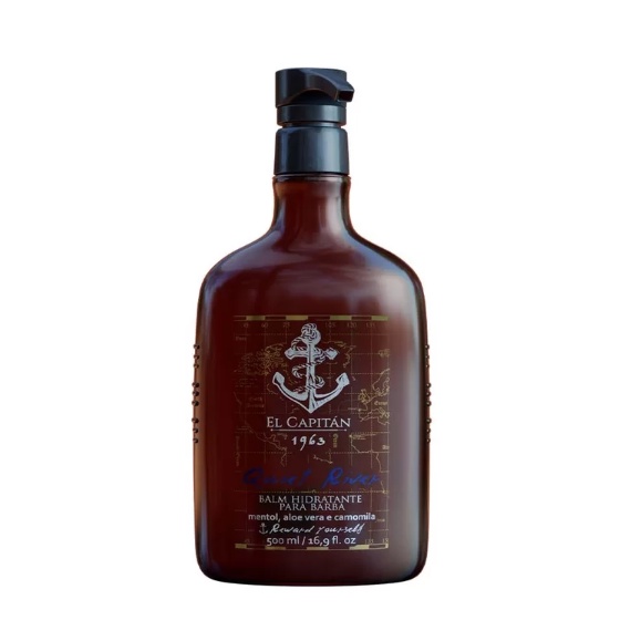 Hidratante para Barba Balm Quiet River 500ml El Capitán – Com Aloe Vera, Camomila e Mentol – Hidratação, Suavidade e Ação Anti-inflamatória – Ideal para Barbas e Pós-barba