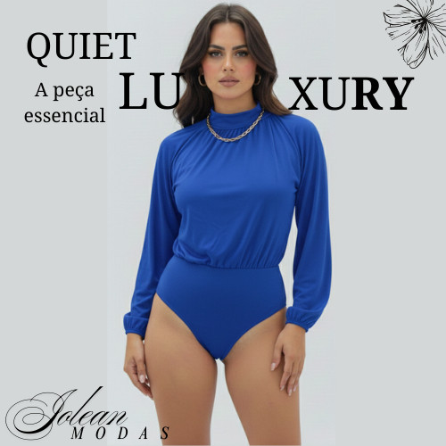 Body de Gola Alta e Manga Longa bishop | Princesa manga bufante | Tendência Quiet Luxury 2026! Lançamento sofisticado