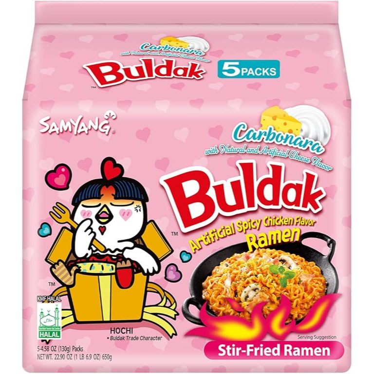 Buldak Lamen Coreano Samyang Carbonara Cremoso 5un