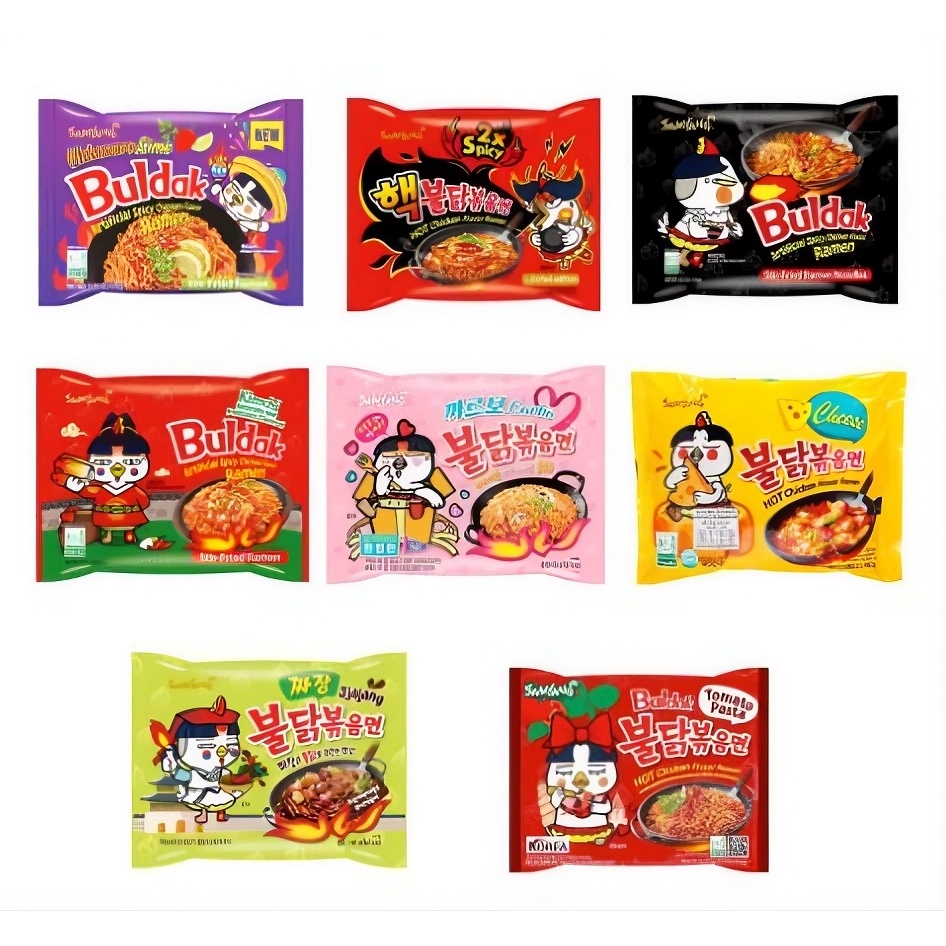 Macarrão Instantâneo Coreano Buldak 4 unidades Varios Sabores Samyang