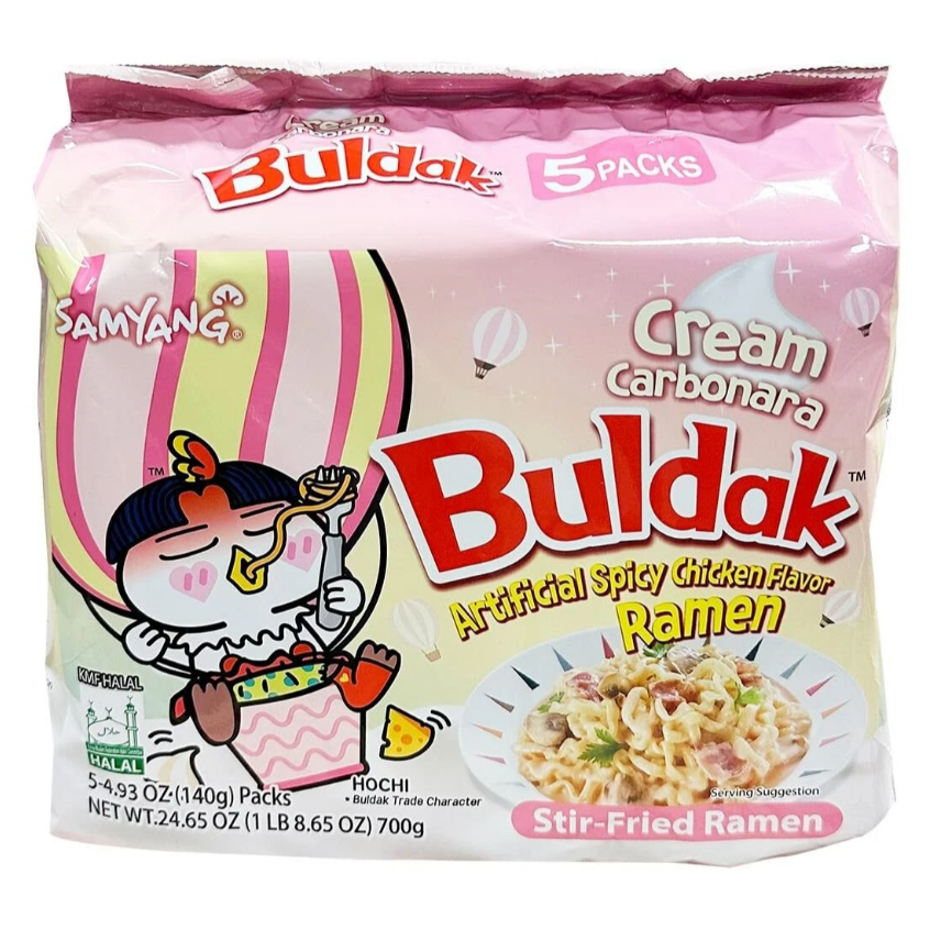 Macarrão Instantâneo Buldak Lamen Coreano Samyang Cream  Carbonara 5un