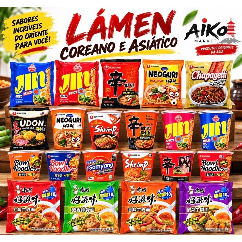 Lámens Coreanos, Kimchi, Samyang, Spicy chicken, Sabores Importados