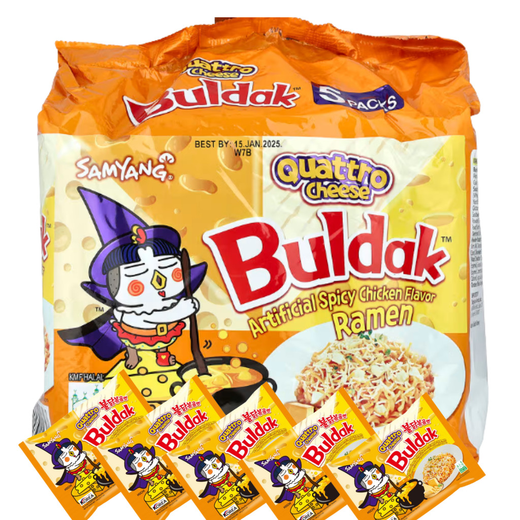 NOVIDADE QUE TODO MUNDO ESTÁ AMANDO! LAMEN BULDAK 4 QUEIJOS PACOTE 5X | SAMYANG HALLOWEEN