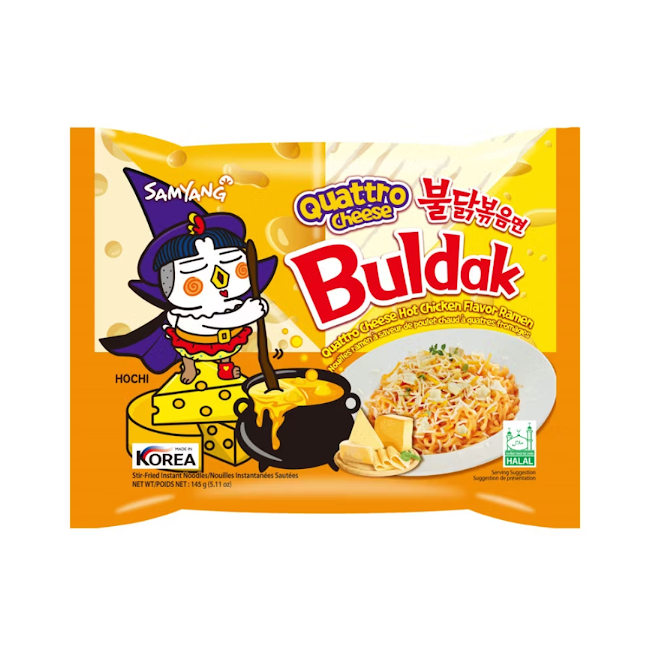 Lámen Coreano Buldak Hot Chicken Quatro Queijos – Samyang 145g