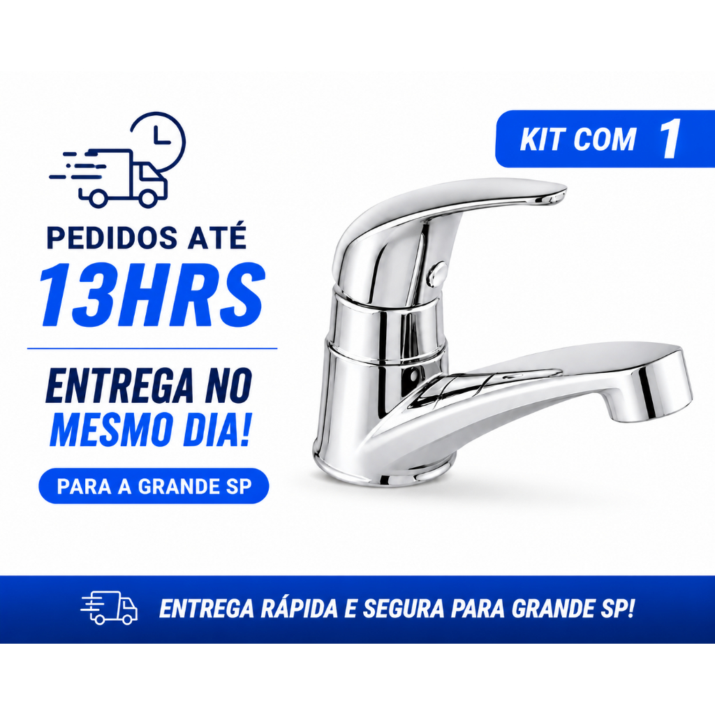 Torneira Lavatório Banheiro ABS Cromada Premium Moderna Luxo Alta Durabilidade | 1 Unidade