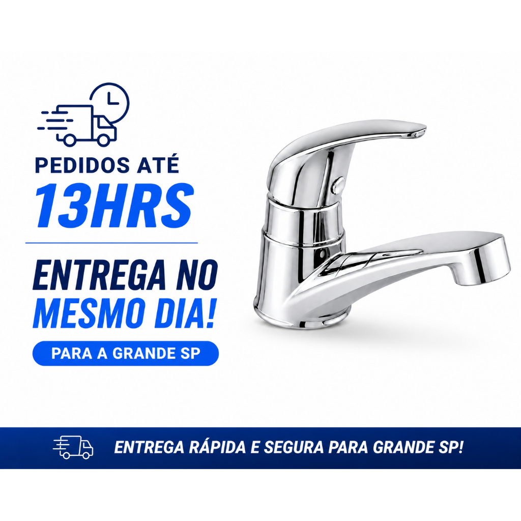 Torneira Lavatório Banheiro ABS Cromada Premium Moderna Luxo Alta Durabilidade | Kit 1, 2, 3, 4 e 5 Unidades
