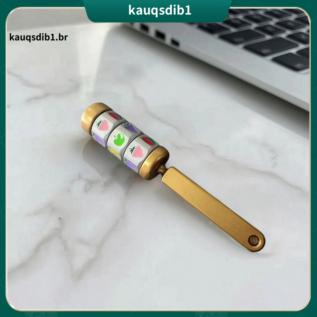 Stress Relief Toy Finger Spinner Fruit Slots Machine Design Rotary Desk Focus Aid Decompression Gadget for Home Office W