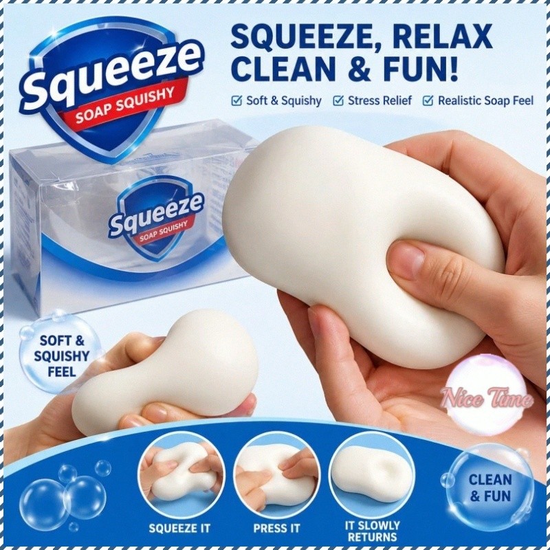 [Antiestresse Divertido] Soap Simulation Toy Squishy Rubber Decompression Toy for Adults/Kids/Office/Home/Portable Fidge