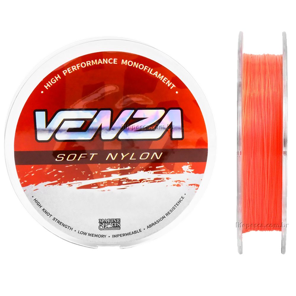 Linha Monofilamento Venza Soft Orange 0,40mm 22lbs/10kg - 300 Metros