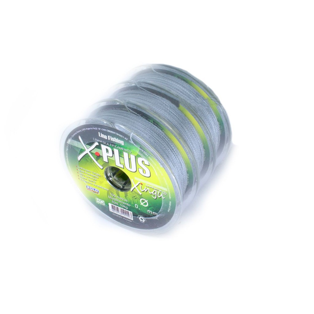Kit 3 Linhas Multifilamento Xingu 0,23mm 22lb / 10kg - (3x 100 Metros)