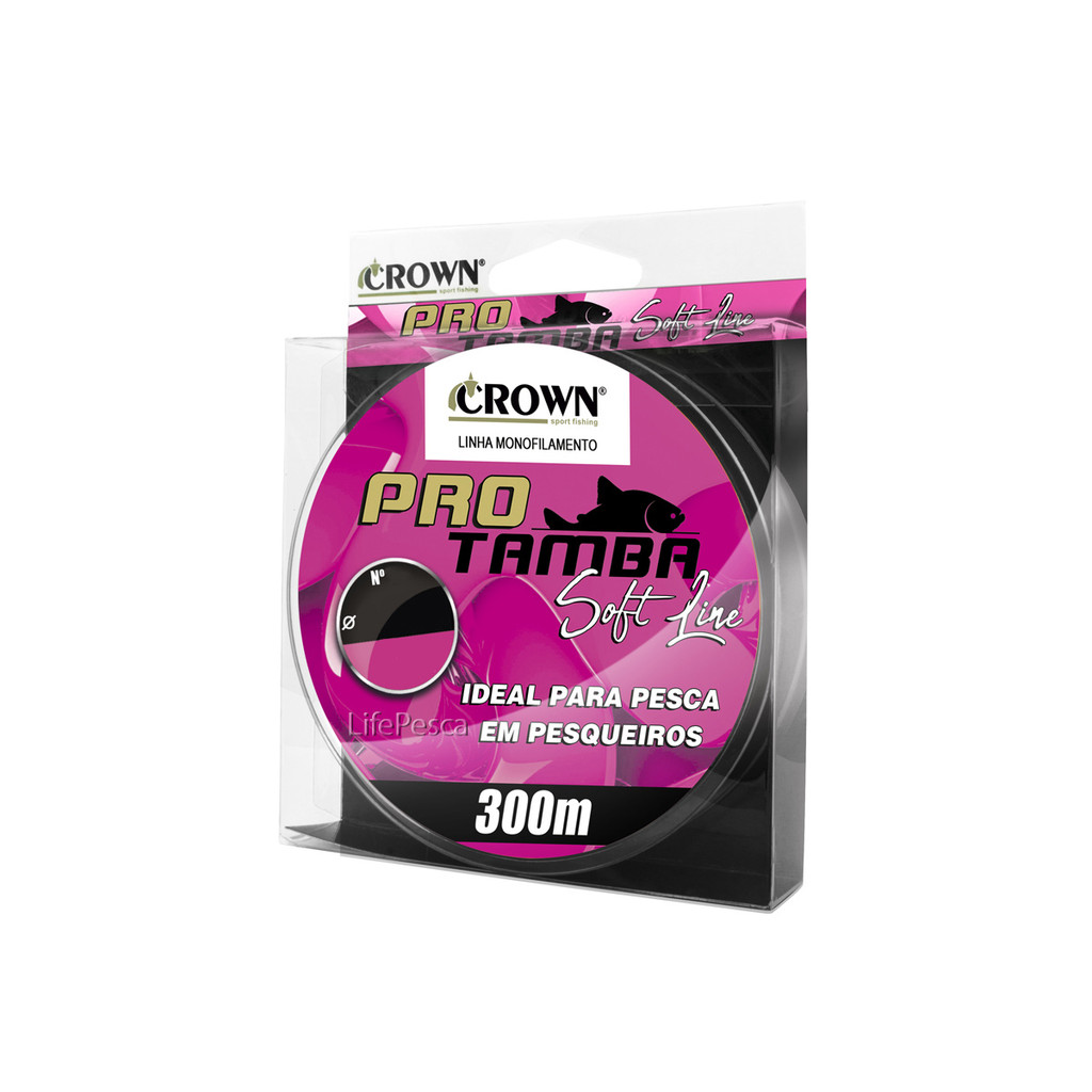 Linha Monofilamento Crown Pro Tamba Soft Pink 0,33mm 22lb/10kg - 300 Metros