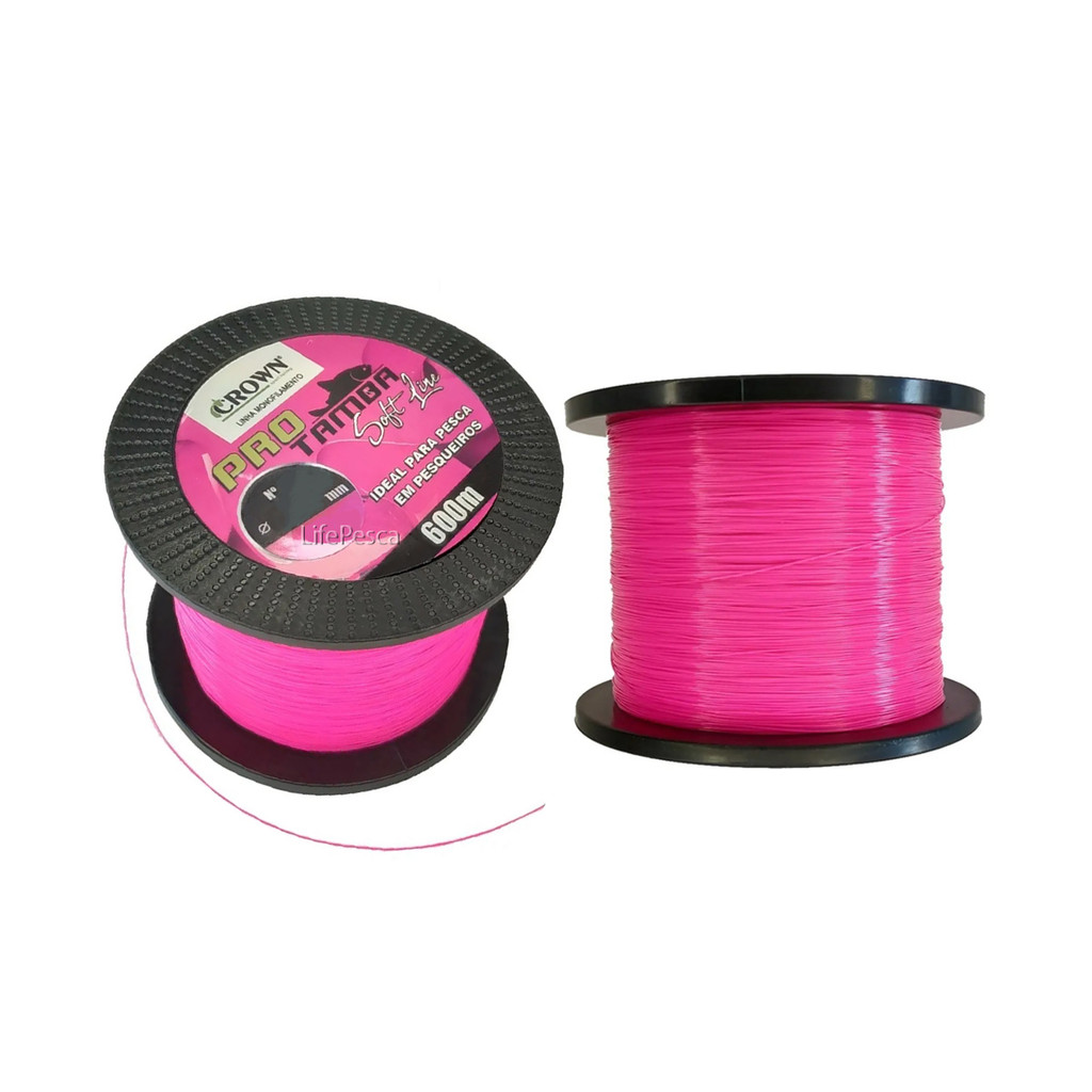 Linha Monofilamento Crown Pro Tamba Soft Pink 0,33mm 22lb/10kg - 600 Metros