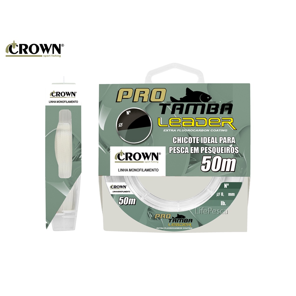 Linha Monofilamento Fluorcarbono Pro Tamba Leader Crown 0,40mm 22lb/10kg - 50 Metros