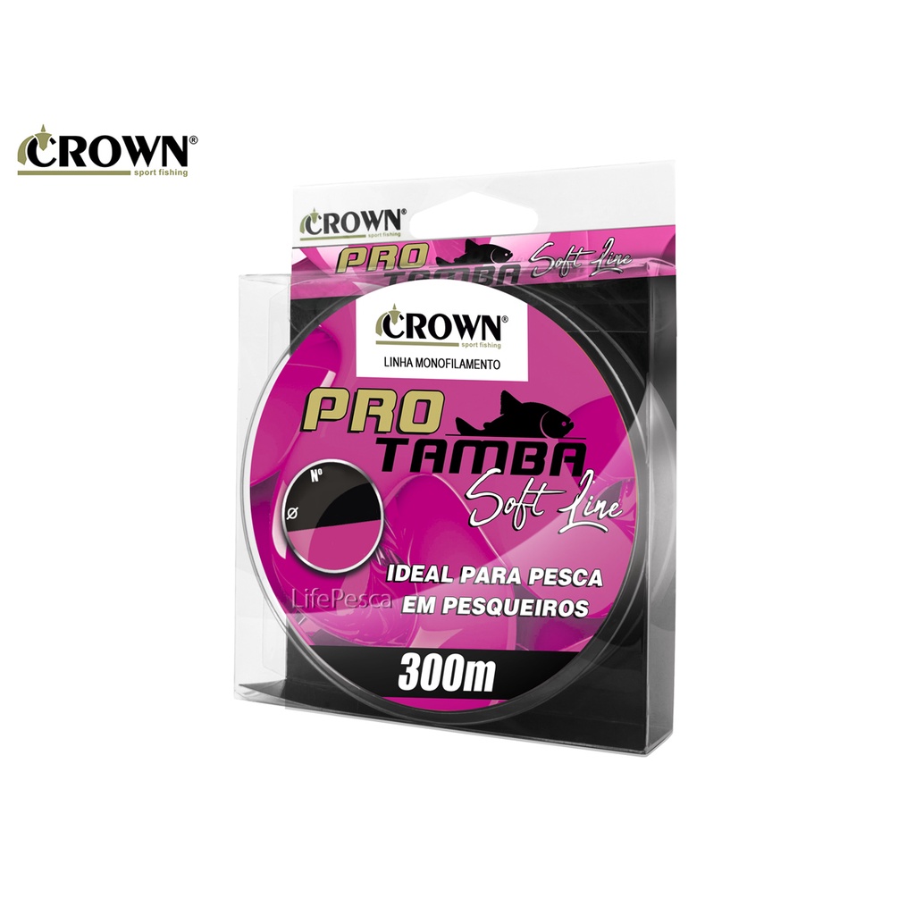 Linha Monofilamento Crown Pro Tamba Soft Pink 0,33mm 22lb/10kg - 300 Metros