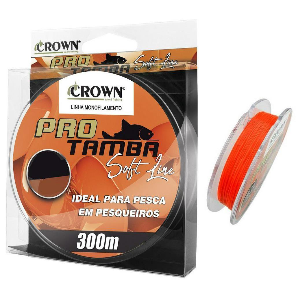 Linha Monofilamento Crown Pro Tamba Soft Orange 0,33mm 22lb/10kg - 300 Metros