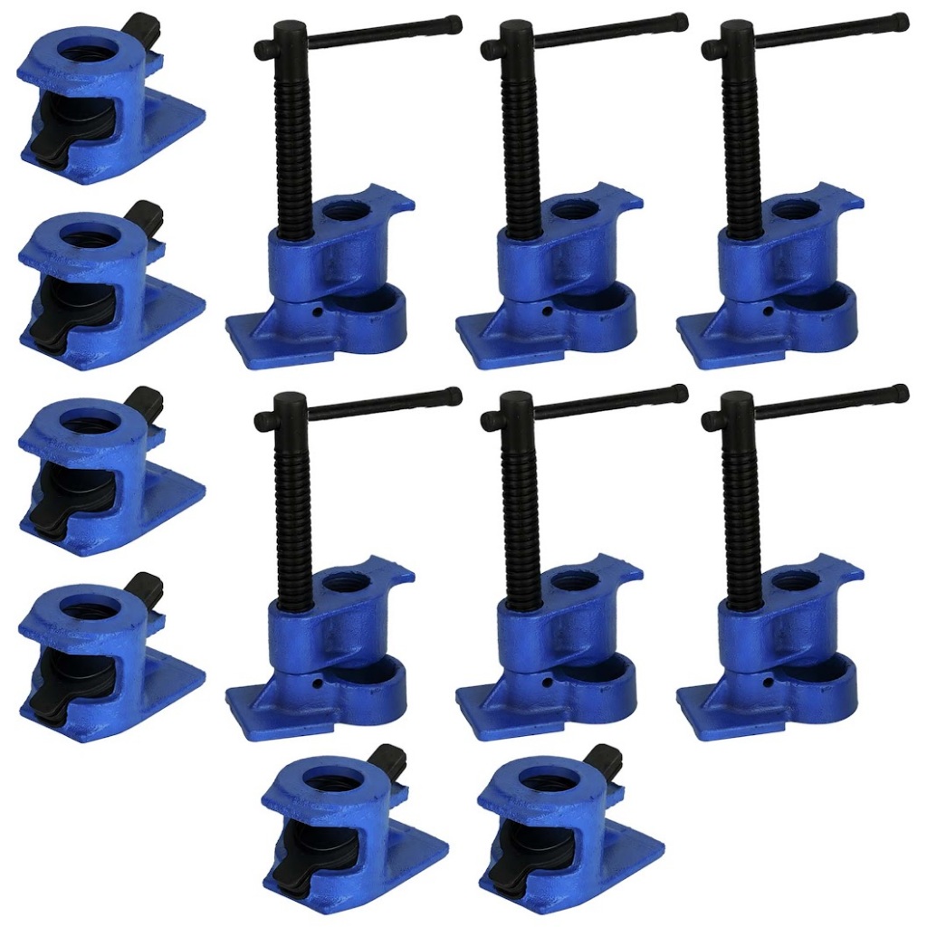 Kit 1 a 6 Grampos Sargento Pipe Clamp Para Tubos Canos 3/4 Madeira Marcenaria