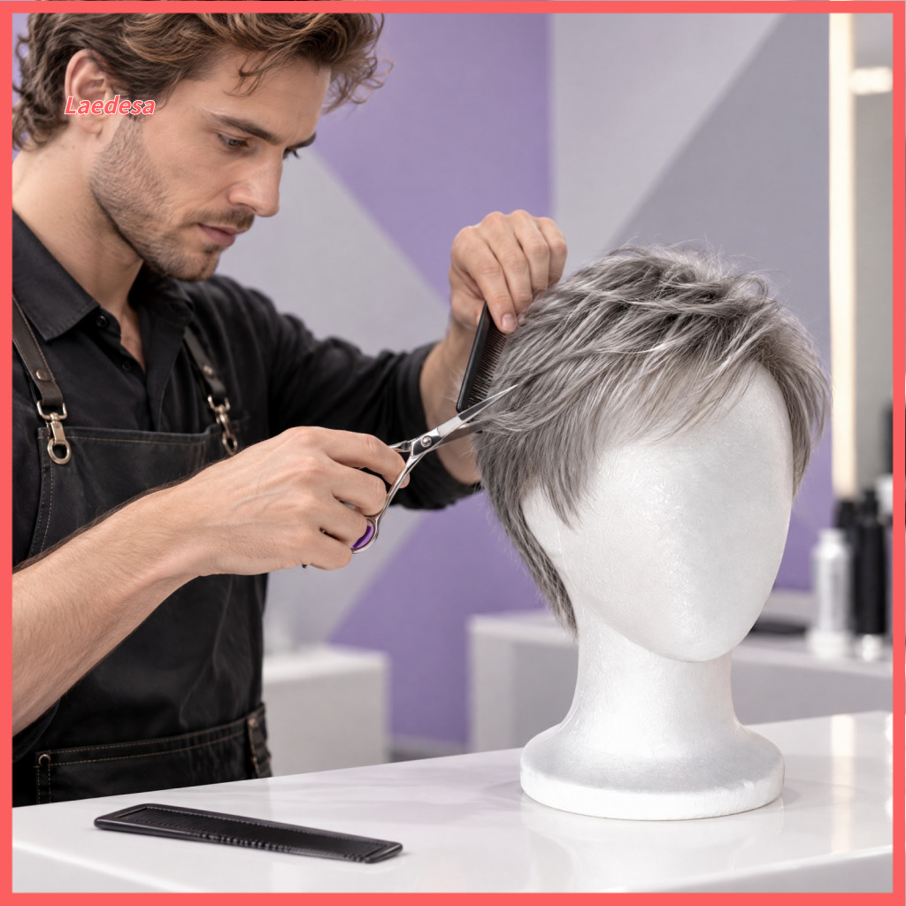 Wig Display Head Lightweight Foam Mannequin for Wigs – Stable Base Stand for Styling Trimming Salon Use Cosplay Props