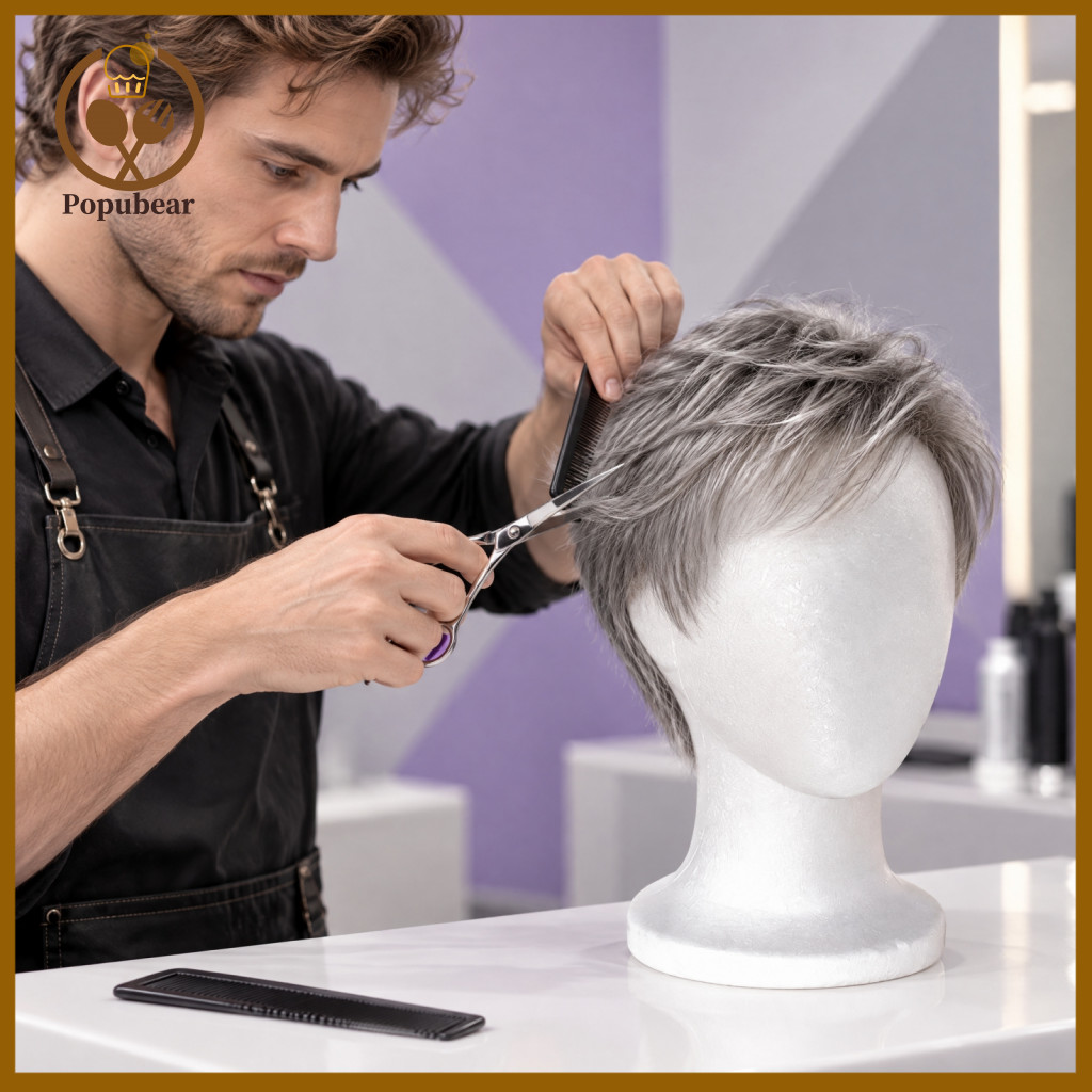 Wig Display Head Styling Foam Lightweight Mannequin for Wigs – Stable Base Stand for Trimming Salon Use Cosplay Props