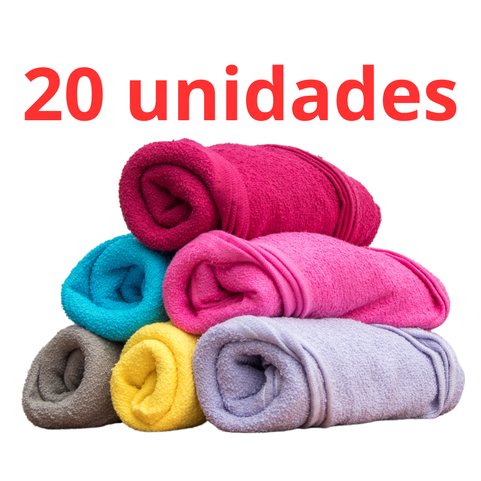 kit com 20 Toalhas de Banho Infantil popular simples - 57cm x 103cm