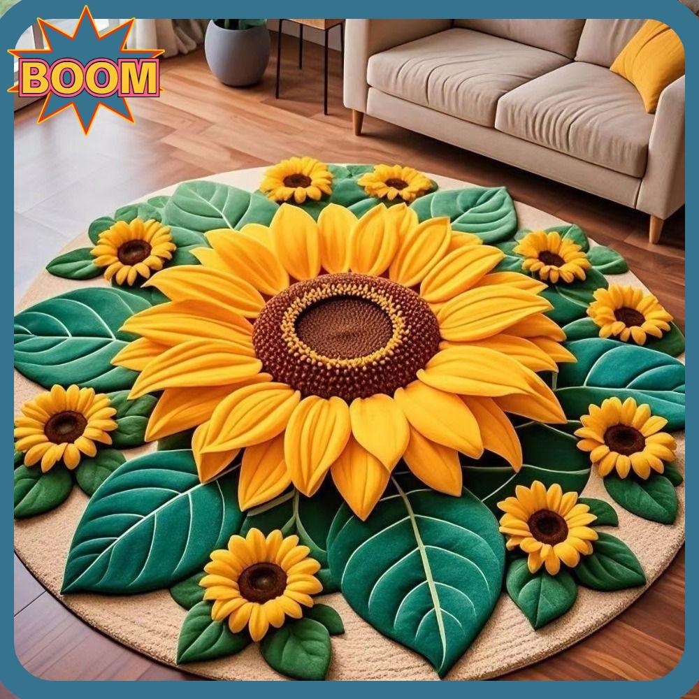 Tapete De Girassol BOOM , Macio E Antiderrapante , Cobertor Absorvente Em Formato Especial De 60x60cm