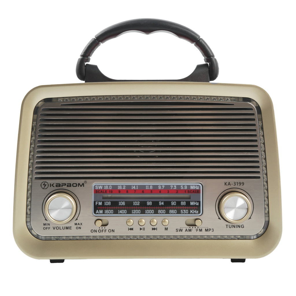Rádio Portátil FM AM USB Lanterna LED Retrô Cor Sortida