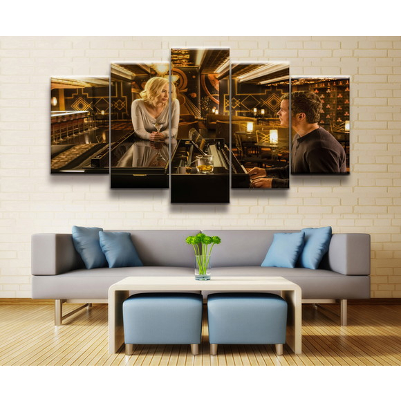 Quadros Decorativo Mosaico 5 peças Sala Quarto Mdf Alta Resolução Full HD pintura piano