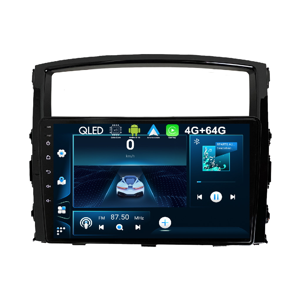 Kit Multimidia 9 Polegadas Mitsubishi Pajero Full 2008 a 2021 Black Piano