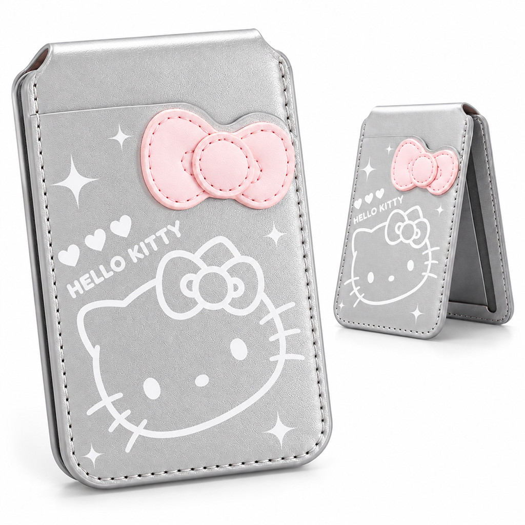 Suporte De Carteira Magnética Hello Kitty Para iPhone Série 18/17/16 E Nintendo Switch 2 , Dobrável Identificação Cartão