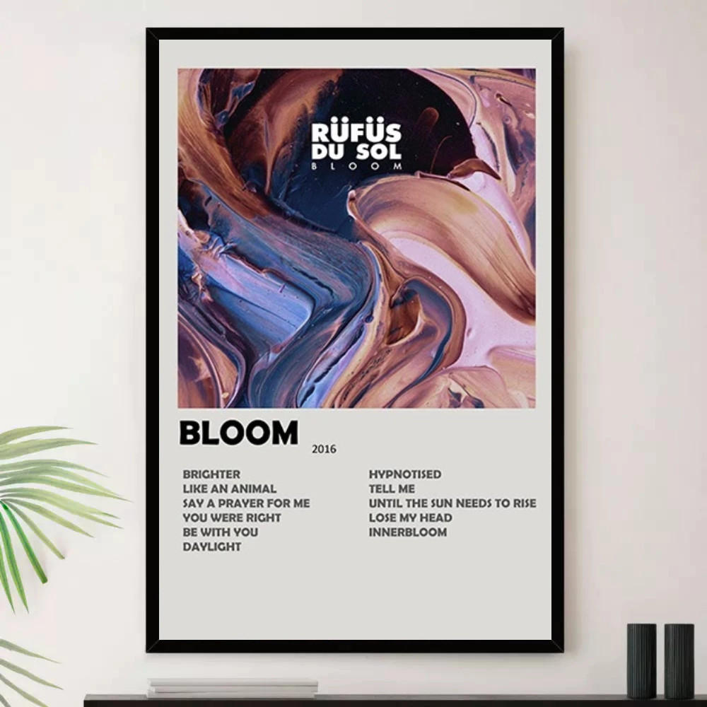 Quadro Placa Decorativa Música Internacional Rufus Du Sol Eletrônica Dance House Álbuns com Moldura
