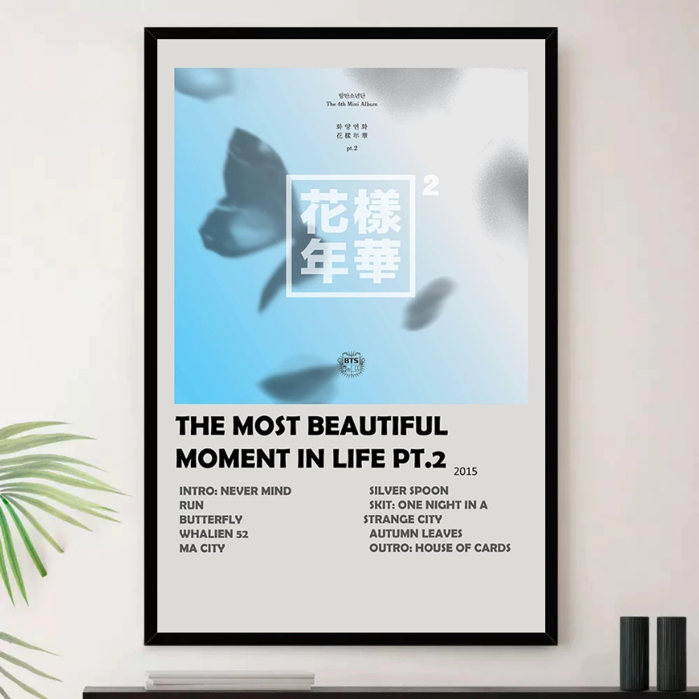 Quadro Placa Decorativa Música Internacional BTS Dance Pop K-pop e Pop Álbuns com Moldura