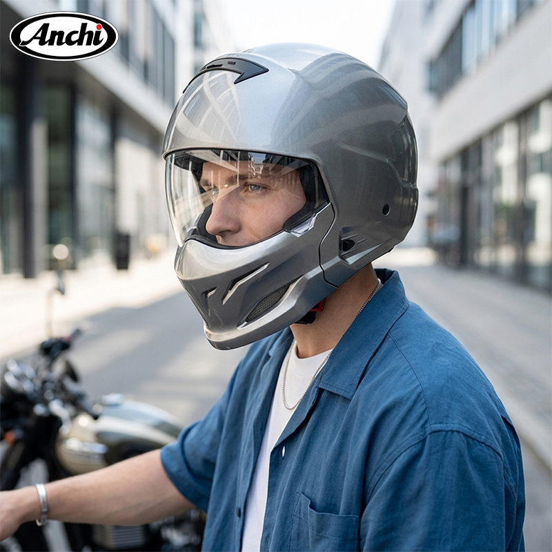 Capacete de motocicleta retrô unissex ABS integral: design ultraleve