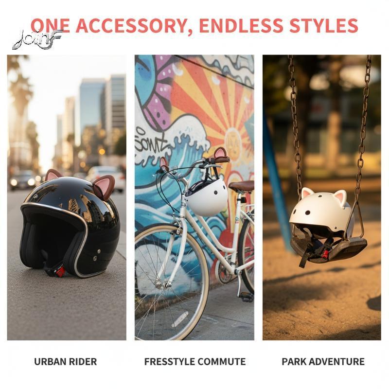 Decorações De Capacete De Orelha De Urso JoinF 1 Par De Design Fofo ABS Macio Fácil De Instalar Presente Ideal Para Entu