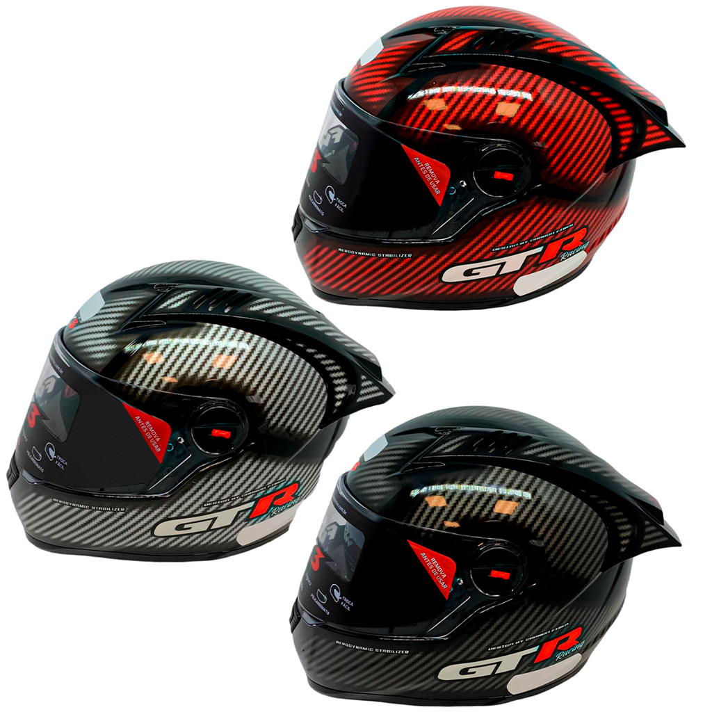 GT RACING DESIGN CARBON FIBER CAPACETE
